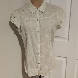 Women's Lt Green Snap-Up Blouse